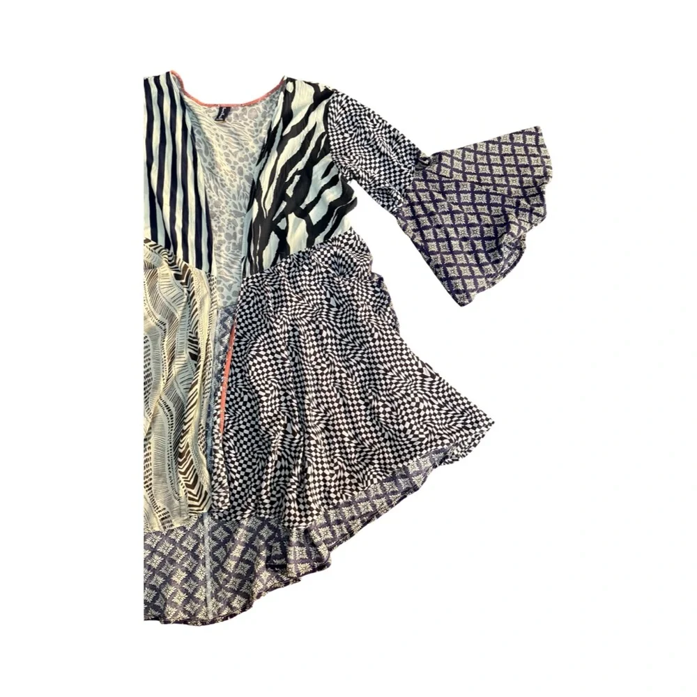 Sacred Threads Black and White Patterned Kids Dress - Picture 6 of 16